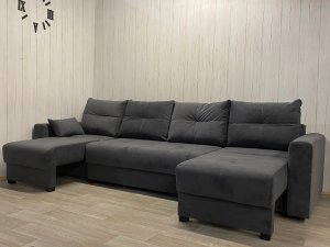 Диван Комфорт-6 (2+1К+1К) НПБ, велюр Monaco 7 grafit в Юрюзани - yuryuzan.magazin-mebel74.ru | фото