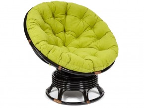 Кресло-качалка Papasan w 23/01 B с подушкой Antique brown, флок Олива в Юрюзани - yuryuzan.magazin-mebel74.ru | фото