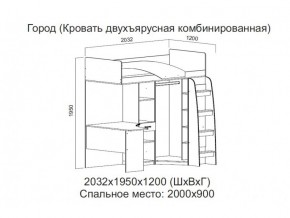 Кровать двухъярусная комбинированная в Юрюзани - yuryuzan.magazin-mebel74.ru | фото