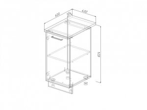 Н 40 Модуль нижний Без Столешницы МН 40 в Юрюзани - yuryuzan.magazin-mebel74.ru | фото