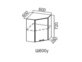 Ш600у/720 Шкаф навесной 600/720 (угловой) в Юрюзани - yuryuzan.magazin-mebel74.ru | фото